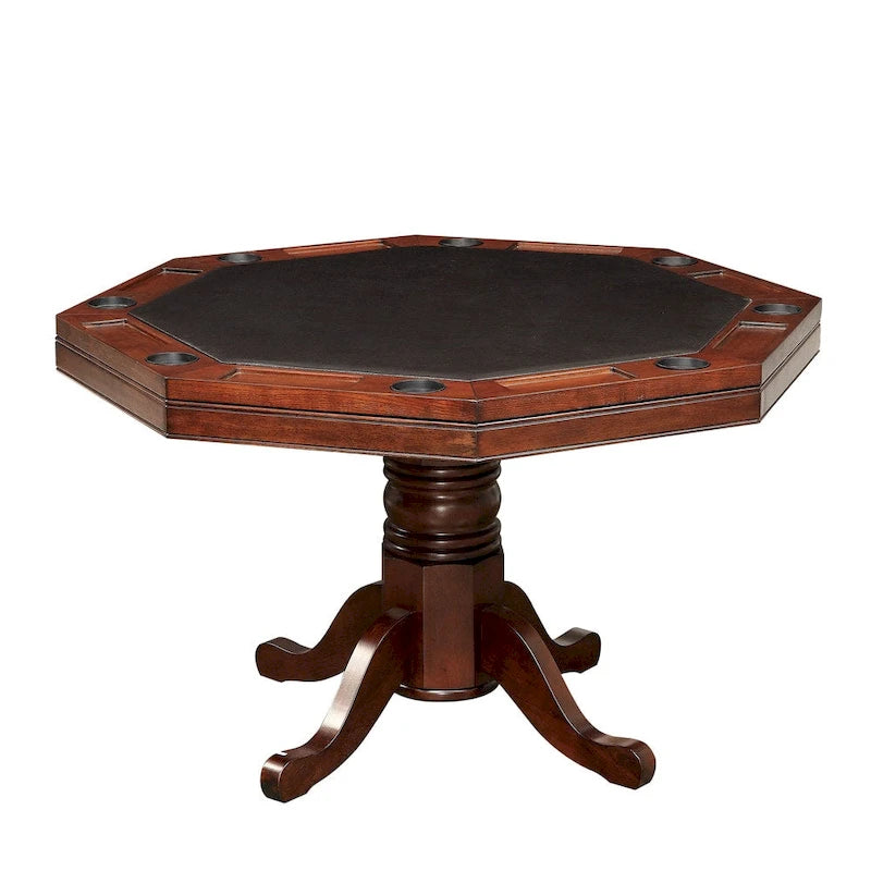 Gary Traditional Cherry Solid Wood Poker Table by