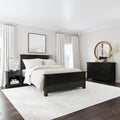 Oak Park Black Wood Queen Bed, Nightstand and Dresser by