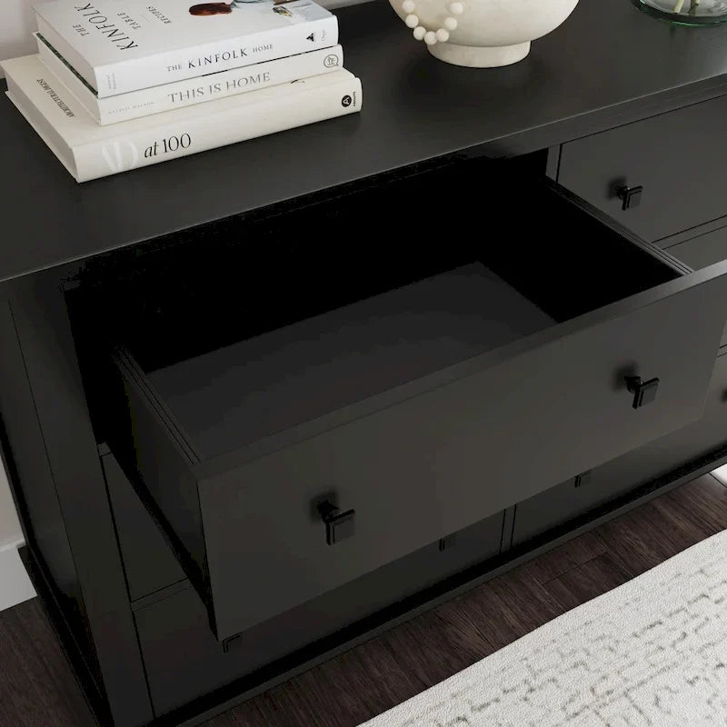 Oak Park Black Wood Queen Bed, Nightstand and Dresser by
