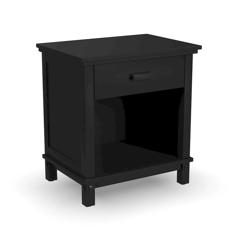 Oak Park Black Wood Queen Bed, Nightstand and Dresser by