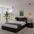 Hunter Platform Bed With Headboard And 1-Drawer Nightstand