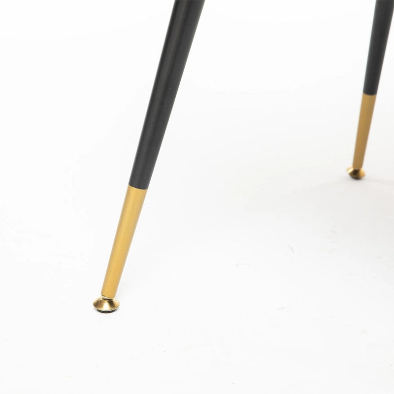 Set of 2 Modern & Contemporary Upholstered Dining Chairs with Nailheads and Metal Legs