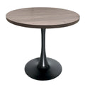 Bristol 36 Round Dining Table for 4 with MDF Top and Sleek Black Iron Base for Kitchen & Dining Room