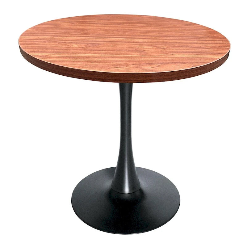 Bristol 36 Round Dining Table for 4 with MDF Top and Sleek Black Iron Base for Kitchen & Dining Room