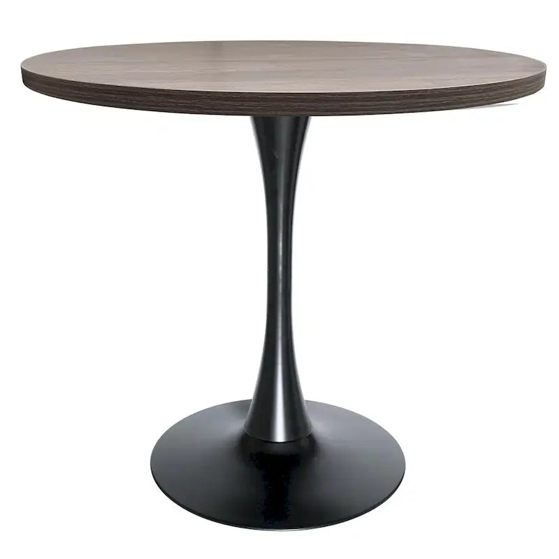 Bristol 36 Round Dining Table for 4 with MDF Top and Sleek Black Iron Base for Kitchen & Dining Room