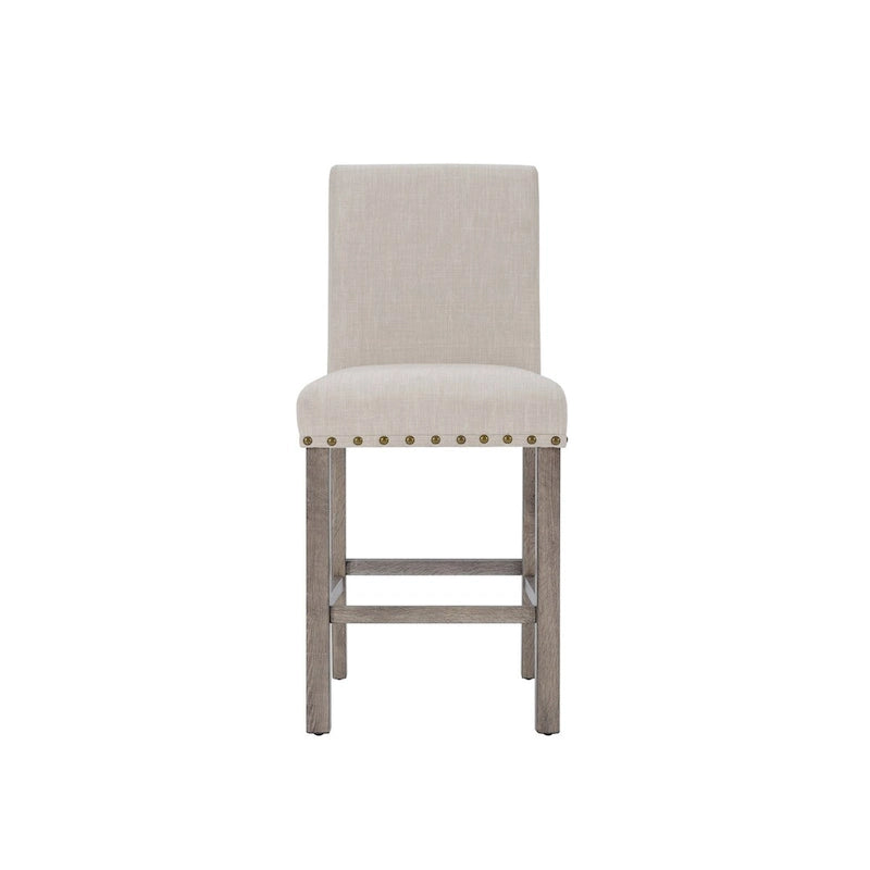 Farmhouse Style 5-piece Square Bar Table Set, 4 Upholstered Counter Stools with Bar Table Dining Set