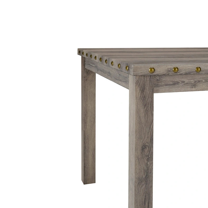 Farmhouse Style 5-piece Square Bar Table Set, 4 Upholstered Counter Stools with Bar Table Dining Set