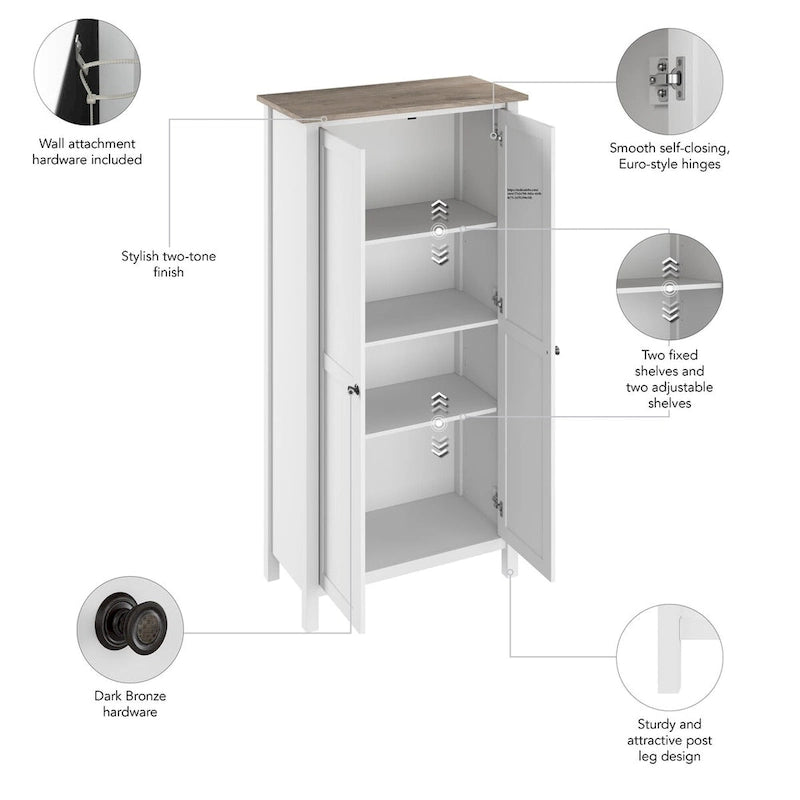 Mayfield Tall Storage Cabinet with Doors by Bush Furniture