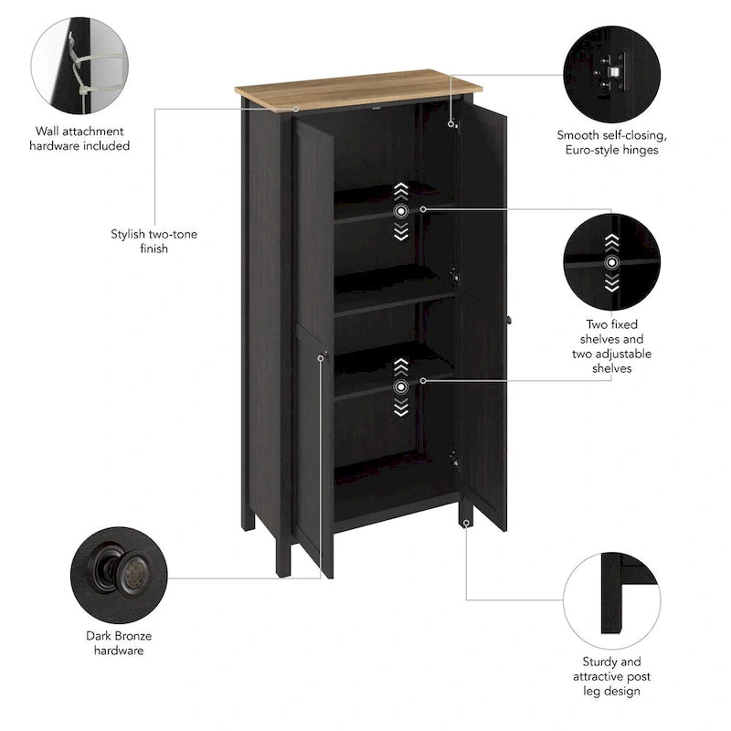 Mayfield Tall Storage Cabinet with Doors by Bush Furniture
