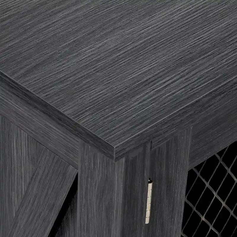 59 Coffee Bar Cabinet Barn Door Storage Cabinet With 2 Large Drawers & Visual Grid Door